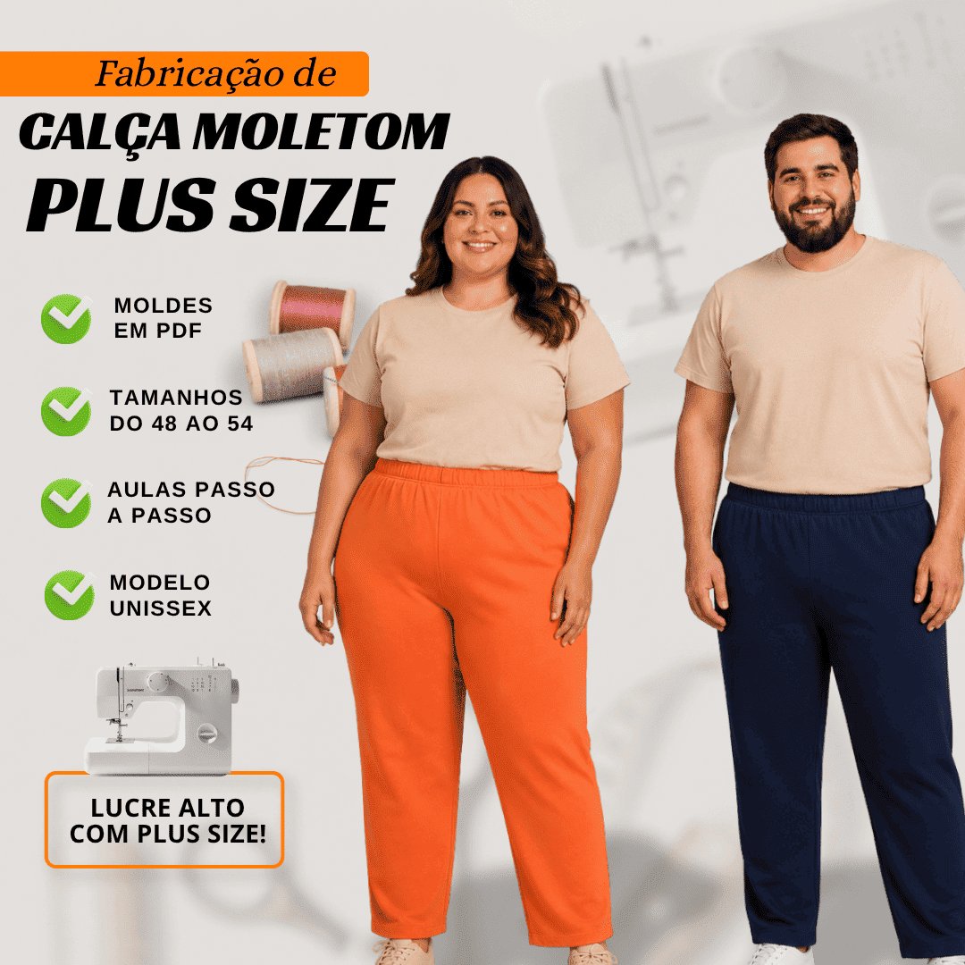 Calça Moletom Plus Size Unissex